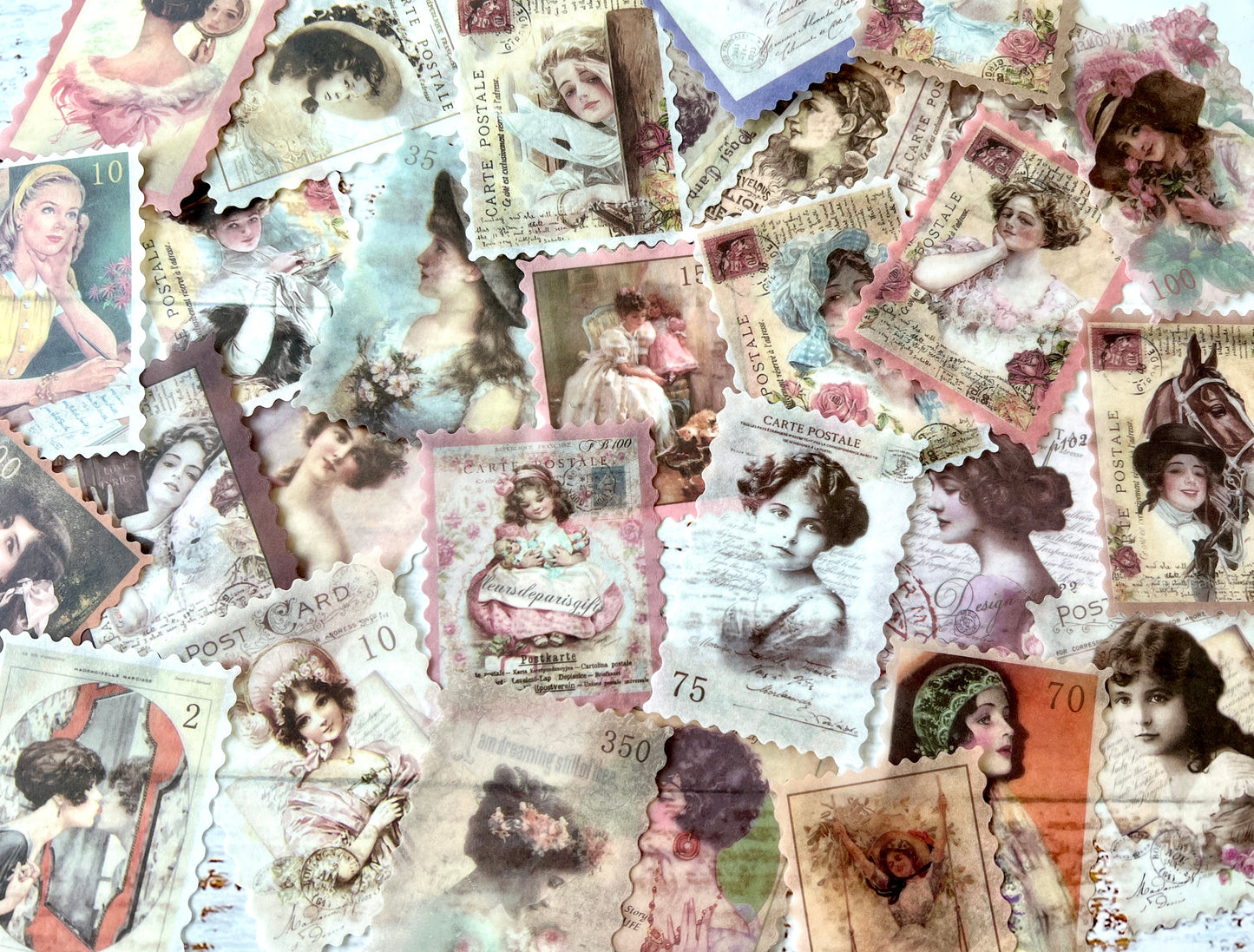 Vintage Lady Stamp Washi Stickers