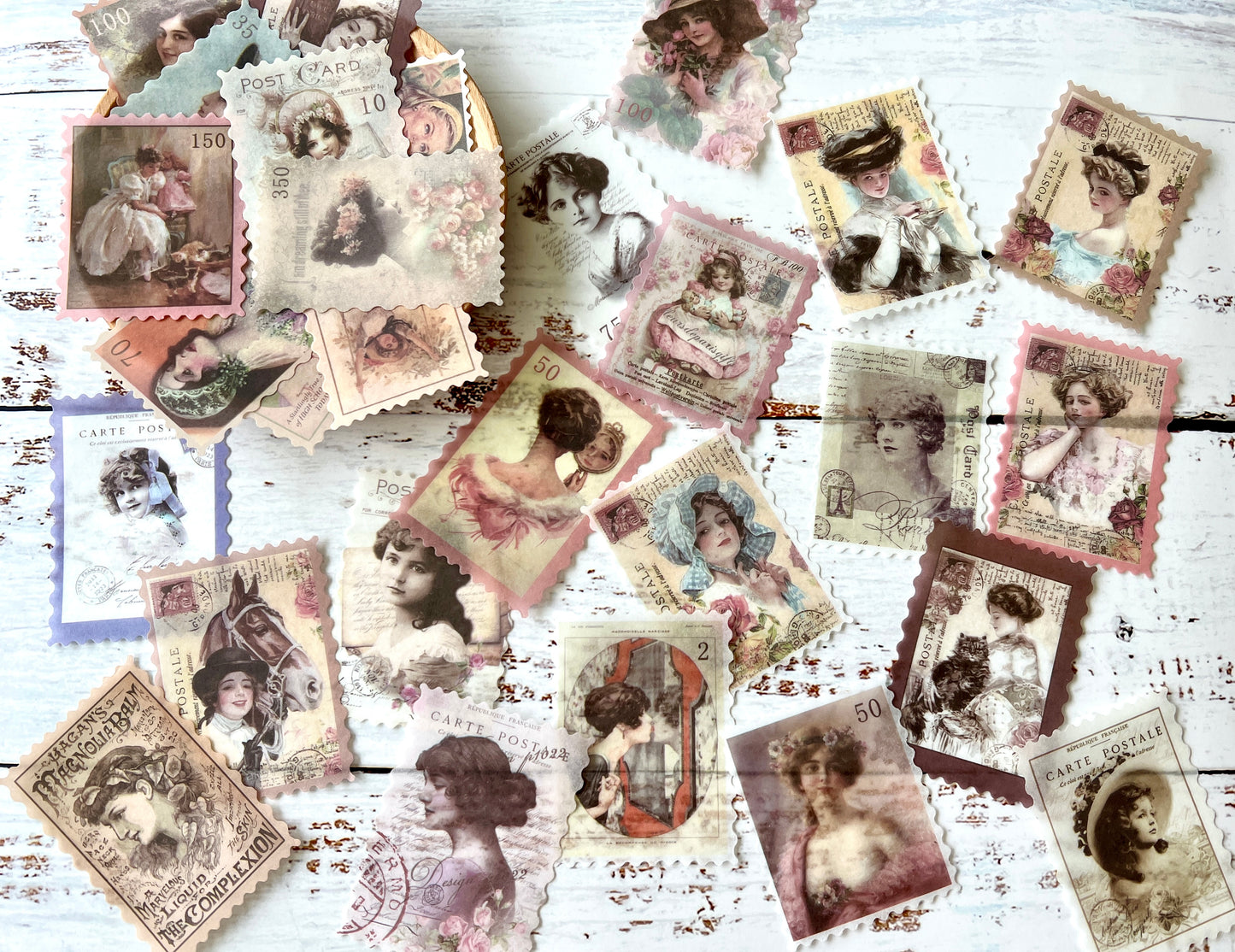 Vintage Lady Stamp Washi Stickers
